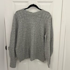Joe Fresh Grey Patterned Sweater with Keyhole Back, Sz XL